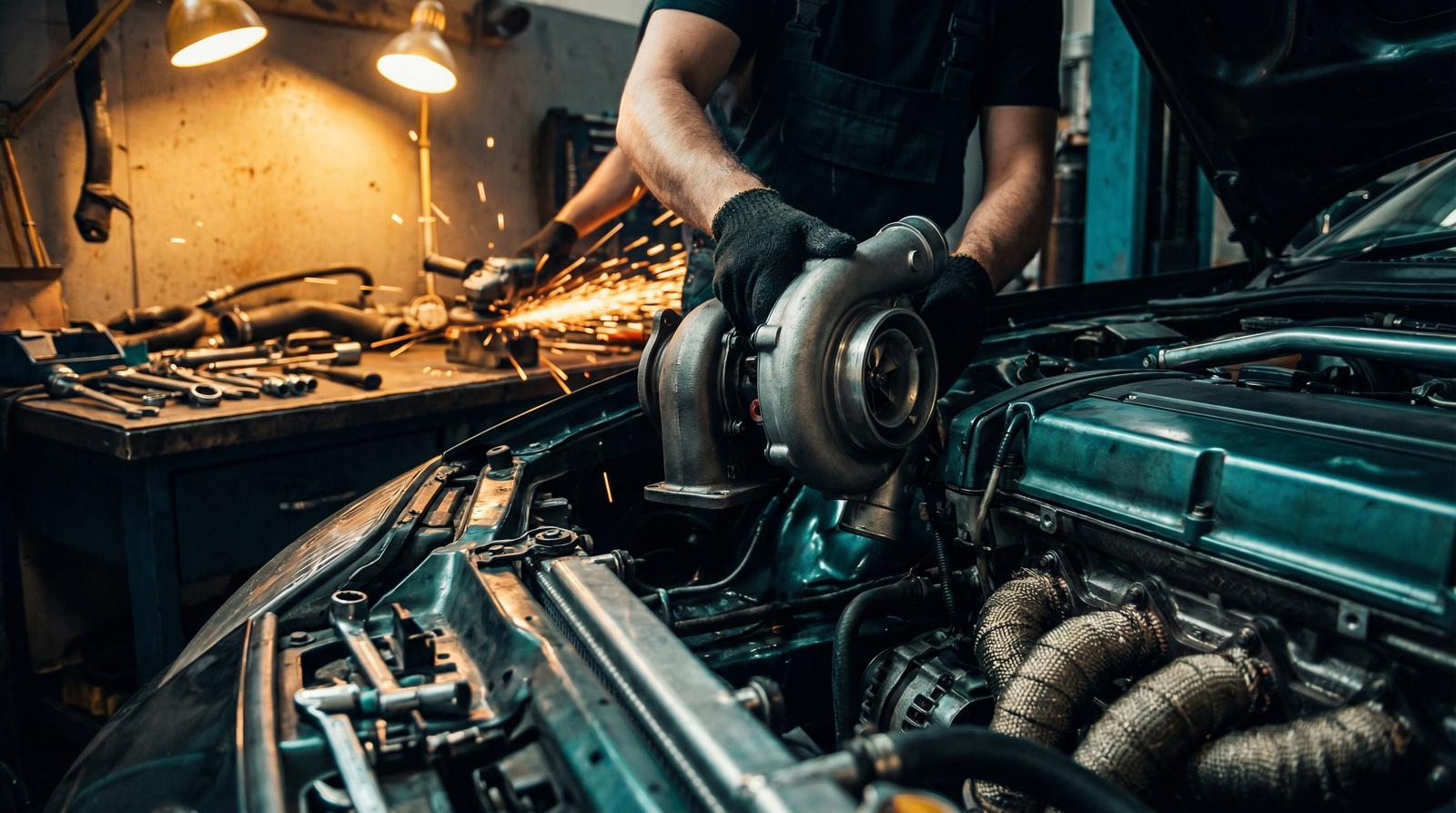 老司机修车视频教程-涡轮增压器安装